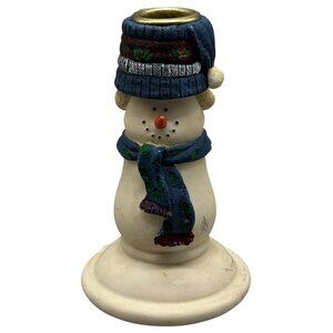 Vintage Christmas Growth Cooperate 2000 Snowman Taper Candle Holder READ